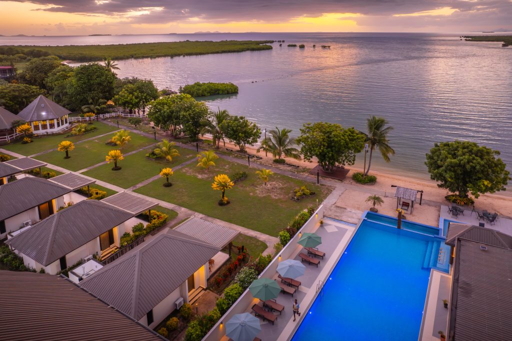 Aerial sunset at Landers Bay