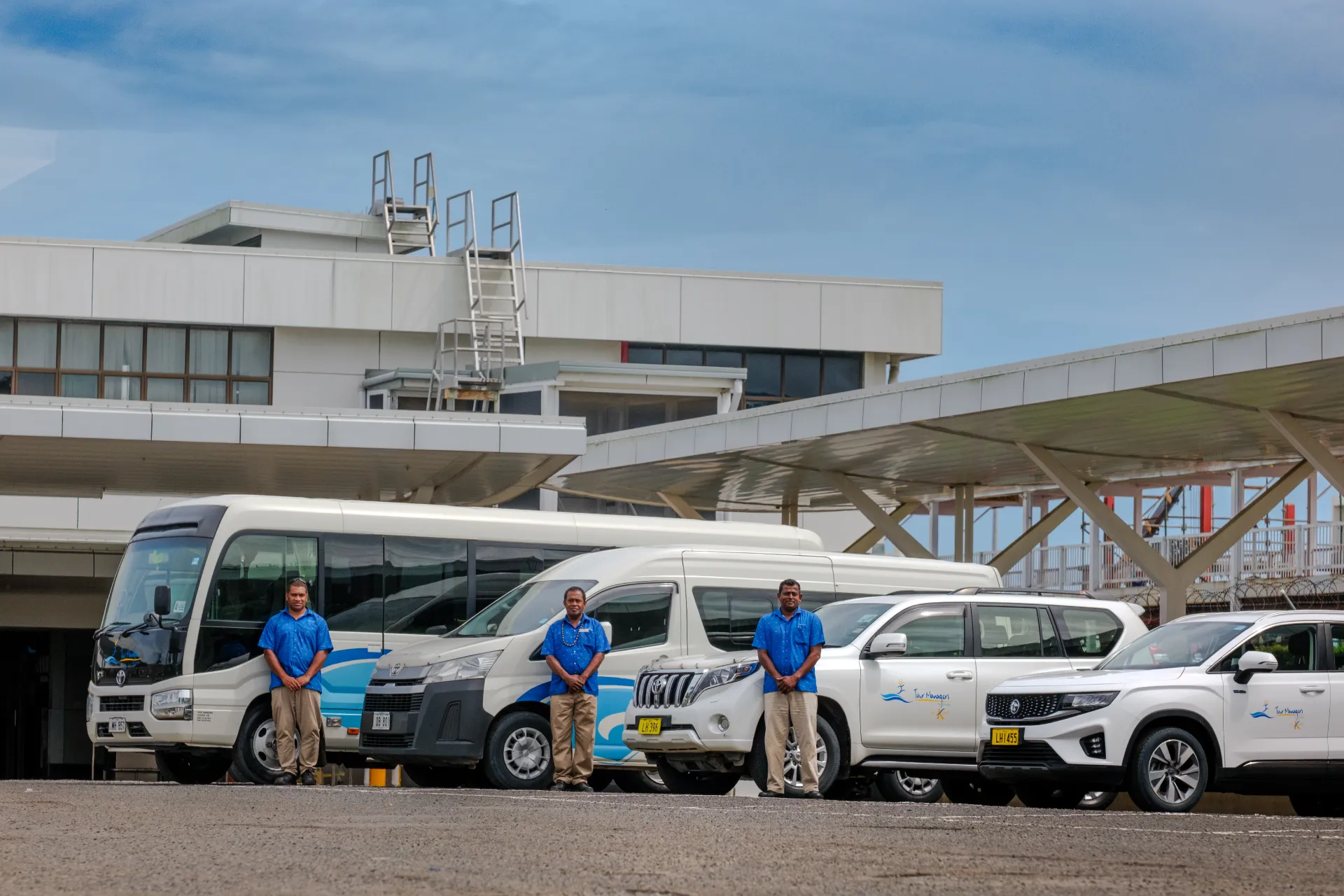 Tour Managers Fiji mixed fleet with coach, luxury van, SUVs and executive vehicle